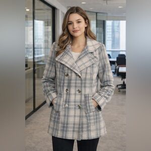 ✨ Old Navy Plaid Peacoat Jacket - Small